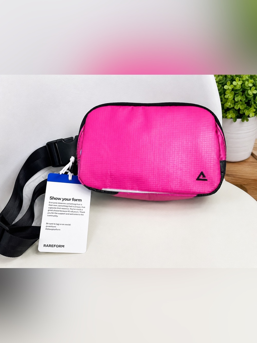 RAREFORM Zion Sling Bag Hot Pink Upcycled Billboard Crossbody NWT